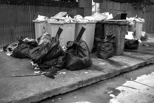 Construction waste being loaded onto a lorry in Fitzrovia