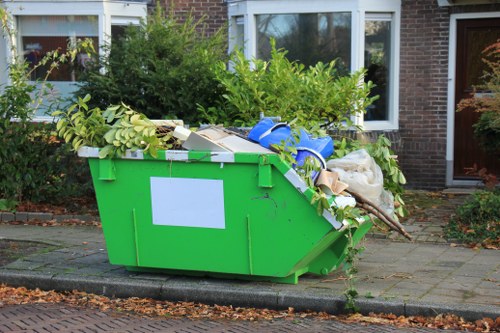 Commercial demolition site with proper waste management
